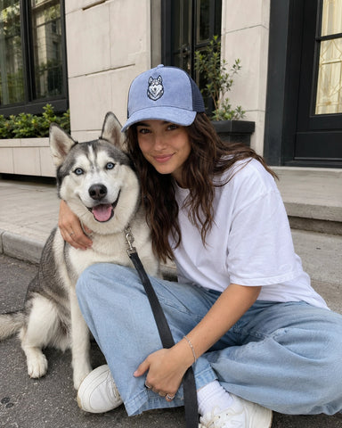 Casquette trucker bleue personnalisée pour animaux de compagnie