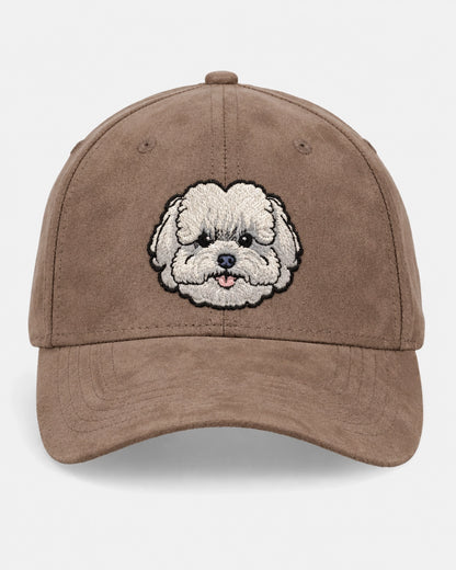 Custom Pet Brown Suede Baseball Cap