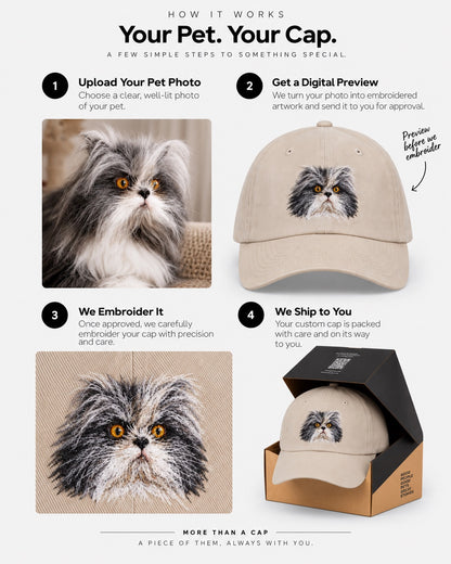 Casquette dad beige personnalisée pour animaux de compagnie