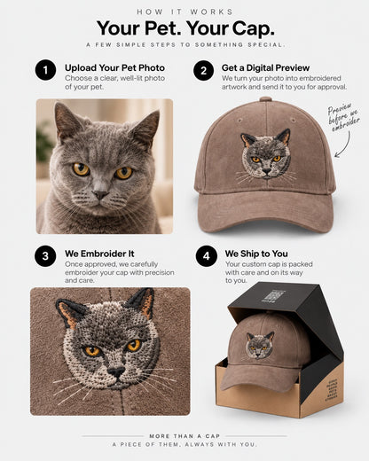 Casquette de baseball en suède marron pour animaux personnalisée