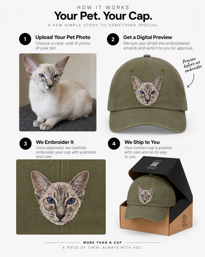 Casquette papa olive personnalisée pour animaux de compagnie