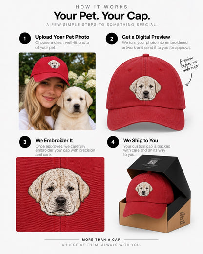Casquette rouge pour papa avec animal personnalisé
